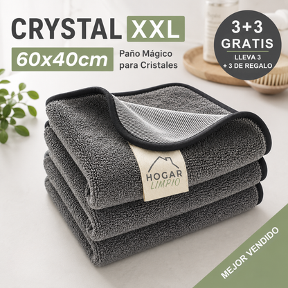 Crystal™ XXL - El Paño Mágico para Vidrios y Cristales (60×40 cm)
