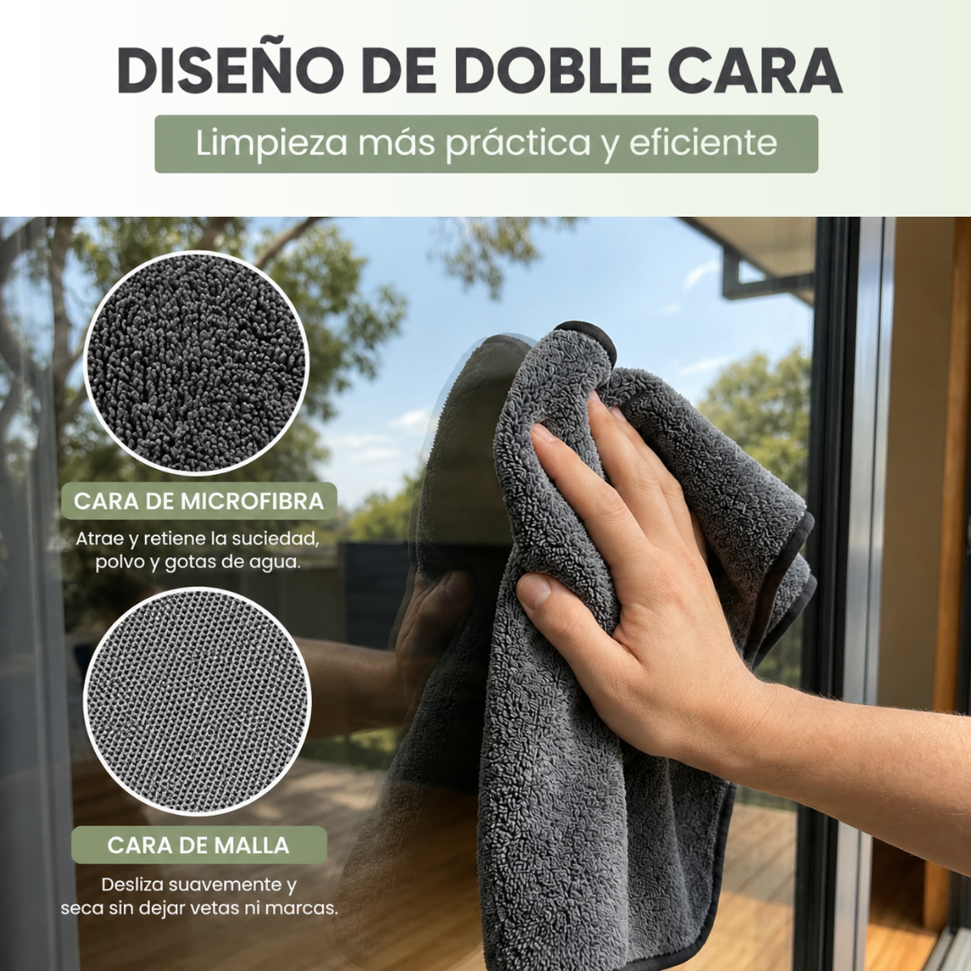 Crystal™ XXL - El Paño Mágico para Vidrios y Cristales (60×40 cm)