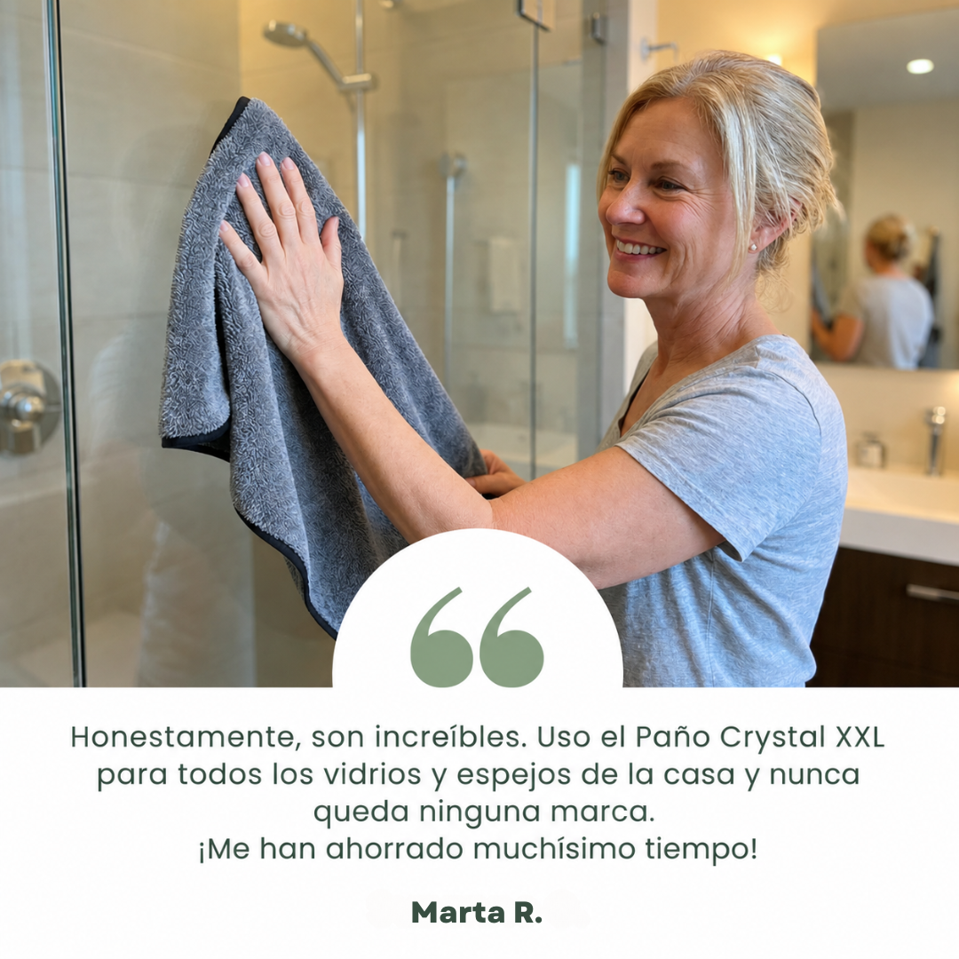 Crystal™ XXL - El Paño Mágico para Vidrios y Cristales (60×40 cm)
