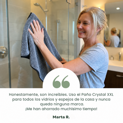 Crystal™ XXL - El Paño Mágico para Vidrios y Cristales (60×40 cm)
