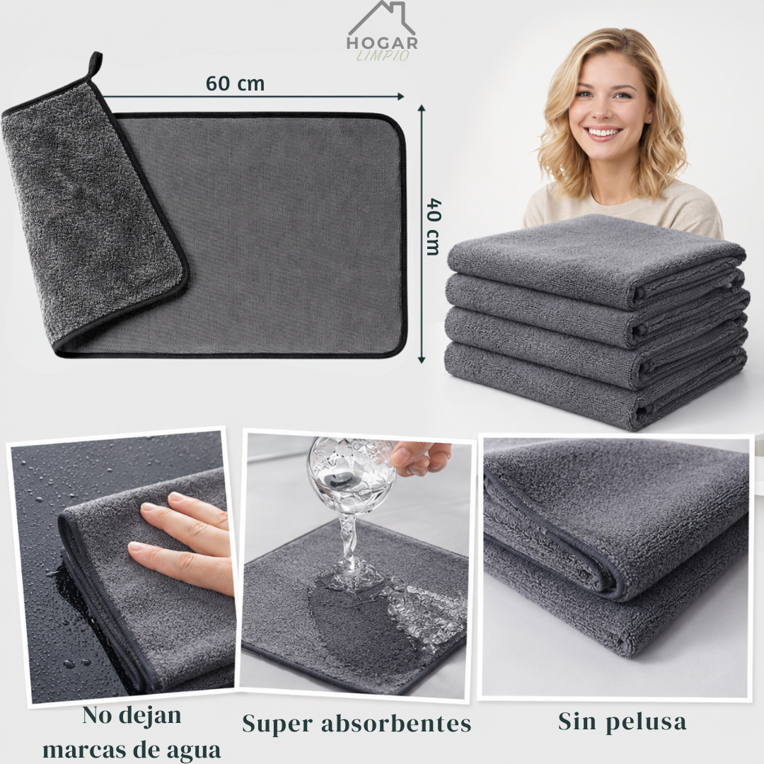 Crystal™ XXL - El Paño Mágico para Vidrios y Cristales (60×40 cm)